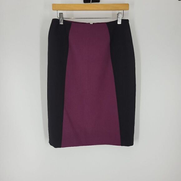 Halogen lined purple and black pencil skirt size 6 - Picture 1 of 8